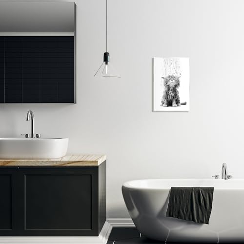 Image of Kitten Bathroom Splash Animal, 10 x 15 Inch Mounted Print on Wall Plaque