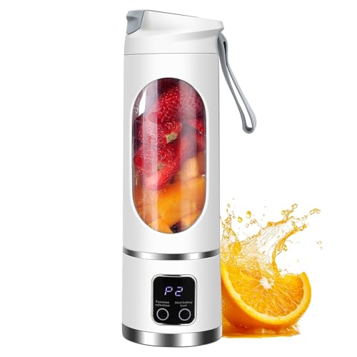 Portable Smoothie Blender 450ML Cordless Juicer Blender For Shakes and Smoothies 12 Blades USB-C Rechargeable BPA Free Leakproof Flip and sip Travel Blender