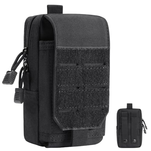 flintronic Bolsa Cintura Táctica, Pouch Molle EDC 1000D Nylon, Multifuncional Riñonera Cintura Hombre, para Herramientas Pequeñas de Multiusos Teléfono Móvil al Aire Libre Deportes Senderismo Camping