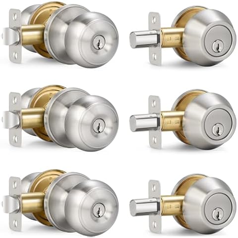 Sopoby Satin Nickel Door Knob Set Cover