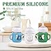 3 Pack Silicone Sleeves for Avent Natural Glass Baby Bottles, Anti Breakage Baby Bottle Sleeves with Handles, Compatible Philips Avent Glass Natural Baby Bottle 4 oz(White+Blue+Green)