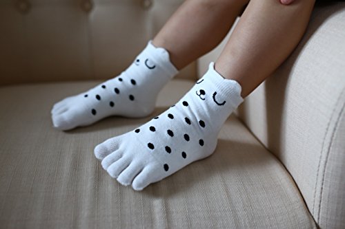 Tesoon Panda Pattern Cotton Toe Socks Kids-Children 3-12 Years, 5Pairs-5C, 7-12 Years #TOP5