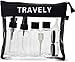 TRAVELY Kulturbeutel transparent 1 Liter - mit Reiseflaschen zum Befüllen - ideal für Handgepäck Flüssigkeiten im Flugzeug, Reiseset Kosmetik, Liquid Bag
