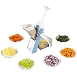 Rebanador De Frutas Y Verduras ONCE FOR ALL Mandolina cortadora. Picadora de verduras multifuncional para frutas y verduras. Con cuchillas de acero inoxidable. Rebanadora de cebolla.