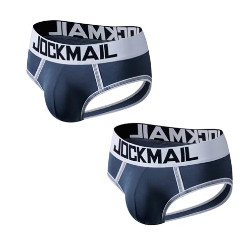 JOCKMAIL 2PCS/Pack Mens Open Back Briefs Bottomless Underwear Low Waist Mens Assless Men's Backless Briefs