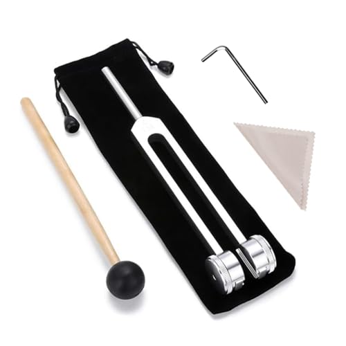 Image of 128 Hz Tuning Fork for Healing, Weighted Aluminum Alloy with Silicone Hammer - Sound Therapy Tool for Meditation, Chakra Balancing and Vibration Therapy Sessions