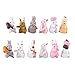 POPETPOP 12Pcs Bunny Figurine in Miniatura Coniglio Figure Carino Fata Giardino Animale Statua di Giochi per Bambini Microlandscape Ornamento Desktop per Il Compleanno Torta di Pasqua