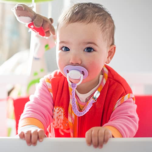 Hautoco 6Pcs Pacifier Clip For Baby Boys And Girls, Handmade Braided Pacifier Holder Binky Clips Leash Smoother Clips Neutral Paci Clip Fits For Most Pacifier, Baby Teethers Toys #TOP3