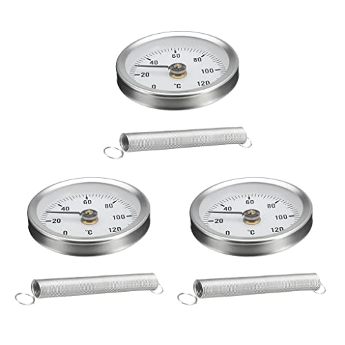 3pcs 63mm Thermomètre De Tuyau à Jauge De Température Avec Ressort