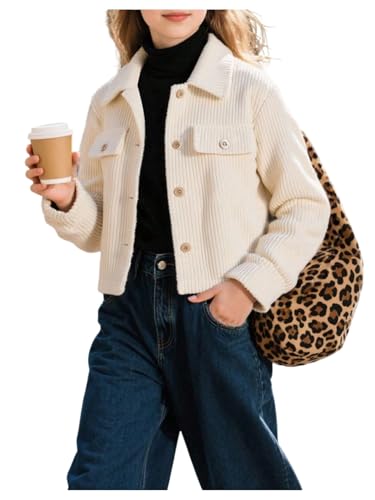 Floerns Girl's Long Sleeve Jacket Button Down Fall Outfit Winter
