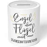 JUNIWORDS Spardose Sparbüchse, Engel ohne Flügel nennt Man Gewerkschaftsfunktionär (5165160)