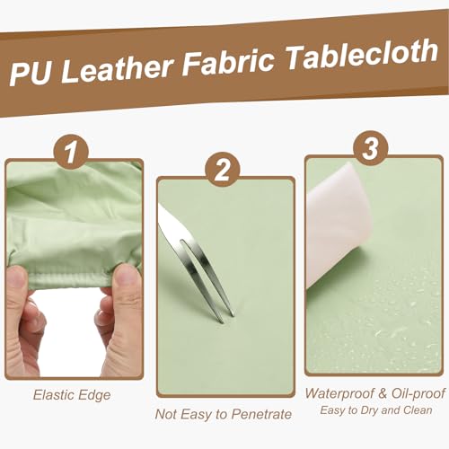 Nappe ajustée rectangulaire 61x61 cm verte en polyuréthane élastique - 4