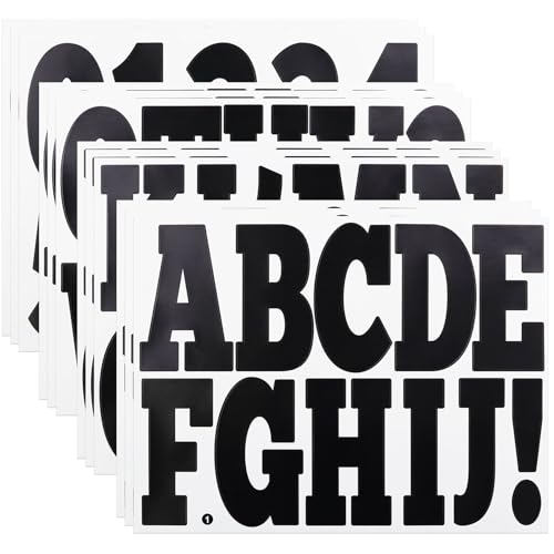 4 Inch Letter Numbers Stickers Black