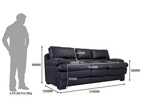 Image of Durian Madison Three Seater Sofa (Black)
