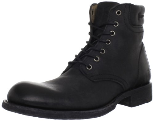 Frye Black Leather Lace-Up Fulton Combat Boots FRESH PROVISIONS - THE_DENIM_VAULT main image 4