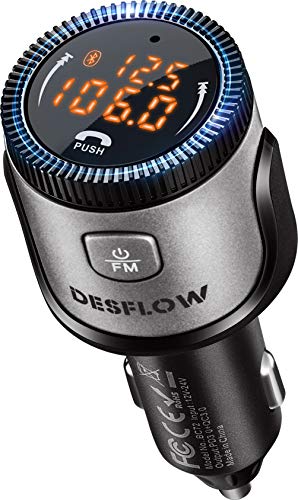 Bluetooth FM Transmitter for Car, Wireless Bluetooth Car Adapter with 18W QC 3.0 + PD 3.0 USB C Fast Charger, Bluetooth 5.0 Car Radio Transmitter, Support Hands-Free Phone Call & Siri Voice Assistant Bluetooth FM Transmitter for Car, Wireless Bluetooth Car Adapter with 18W QC 3.0 + PD 3.0 USB C Fast Charger, Bluetooth 5.0 Car Radio Transmitter, Support Hands-Free Phone Call & Siri Voice Assistant