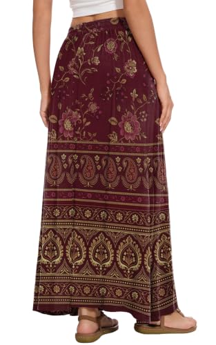 Image of Womens Maxi Skirt Long Flowy Summer A-Line High Waist Skirts