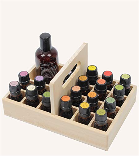 PhantomSky 21 Löcher Holz Organizer Aromatherapie Geschenk-Box Halter Ätherische Öle Flaschen Aufbewahrung Display Regal… – Bild 5