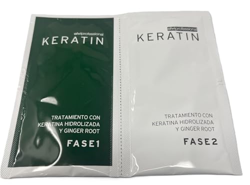 Tratamiento de Queratina y Jengibre en unidosis. 3 tratamientos. Regenerar puntas abiertas, pelo seco y dañado. Reconstructor de cabello.