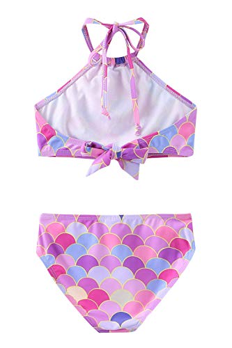 Image of HowJoJo Girls Two Piece Tankini Swimsuit Green Floral Bathing Suit Swimwear