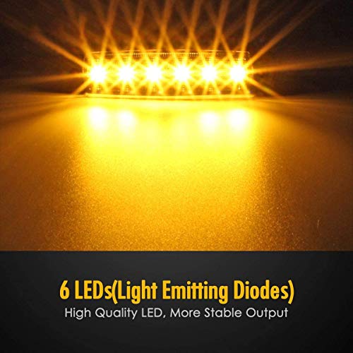 10Pcs 6 LED Amber Side Marker Indicator Lights 3.8\" Smoke Lens Trailer Marker Lights Brake Stop Lamp License Decoration Lights for Trucks Sealed, Boat Marine Led Utility Strip Lights