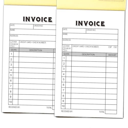 Etikedo 3D-122 2-Pack Invoice Booklet, Receipt Pad, Sales Receipt Form cover