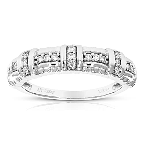 1/6 cttw Lab Grown Diamond Engagement Ring for Women in Round .925 Sterling Silver Prong Set Size 6-8