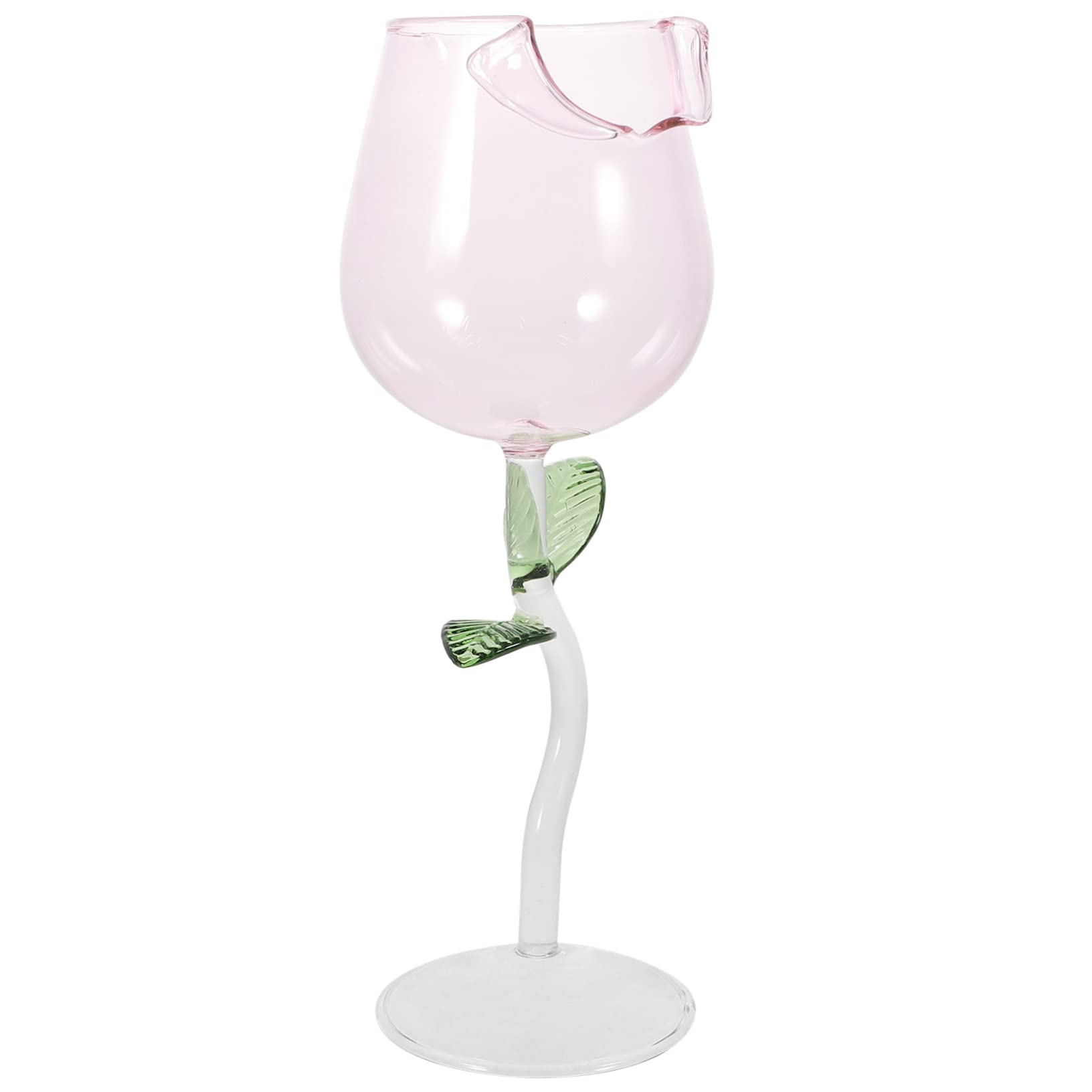 Verre à vin rouge rosé sculpté au design de rose élégant