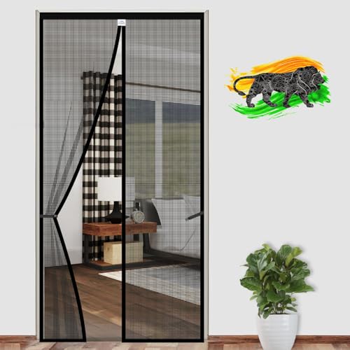 LifeKrafts Magnetic Door Net (Black, 210x100 cm) – best mosquito net for doors