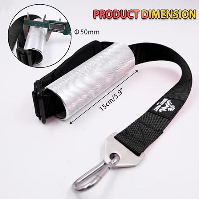 Arm Wrestling Training Handle ¨C 2-Inch Aluminum Grip for Enhanced Pronation Strength, with Heavy-Duty Strap, Carabiner, and Storage Bag