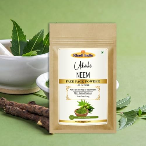 Image of Khadi Neem Face Pack Powder 100g | Natural & Herbal | For Acne, Pimple & Glowing Skin | Skin Detox & Soothing | Removes Dirt & Impurities | Ayurvedic Face Pack for Men Women