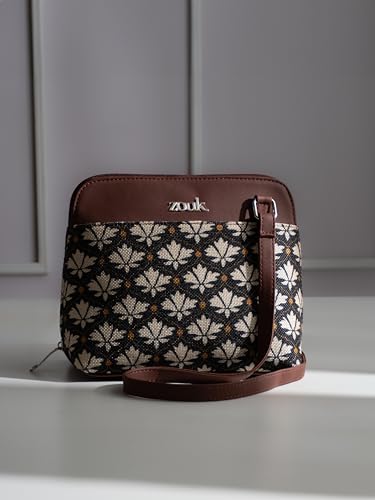 Image of ZOUK Printed Vegan Leather Out Of Office Sling Bag With Adjustable Strap For Women's Girls