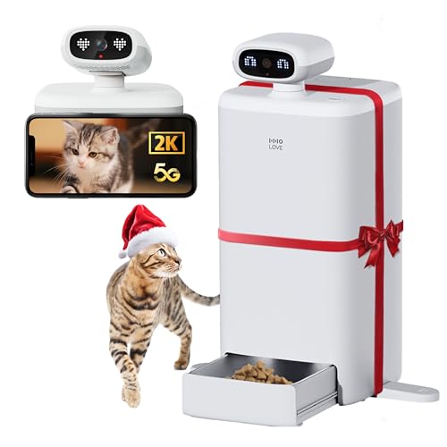 HHOLOVE Automatic Cat Feeder with Camera 360°, 2K...