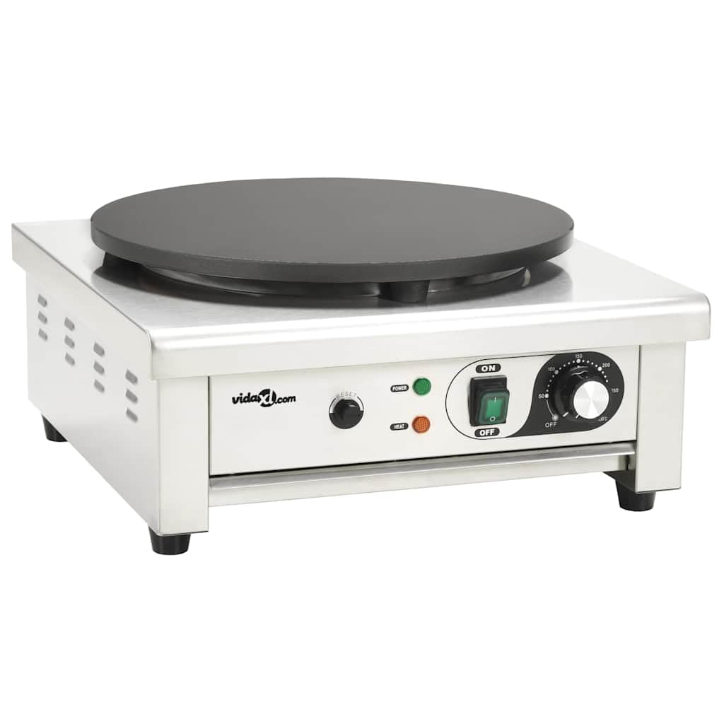 vidaXL Crêpière Électrique avec Bac Récupération Anti-adhérent 3000W Galette
