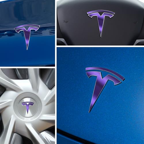 Image of IPG Compatible with Model Y Decal (8 Logo Set) Stickers Set Personalize Your Vehicle (Metallic Purple)