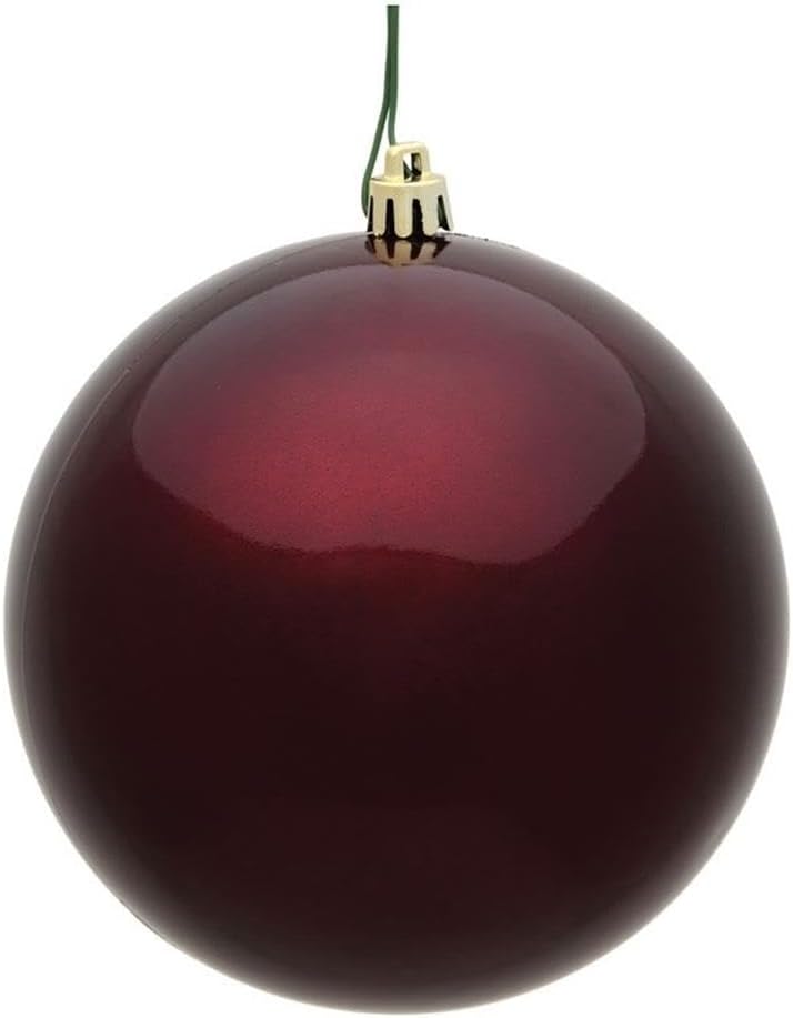 Vickerman 6" Plastic Ball Ornaments in Candy Burgundy Red (Set of 4)