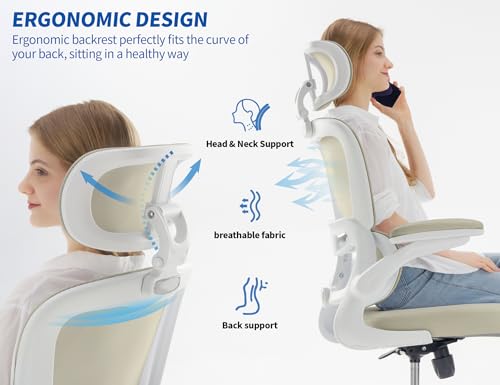 Image of TRALT Ergonomic Office Chair Desk Chair with Adjustable Lumbar Support