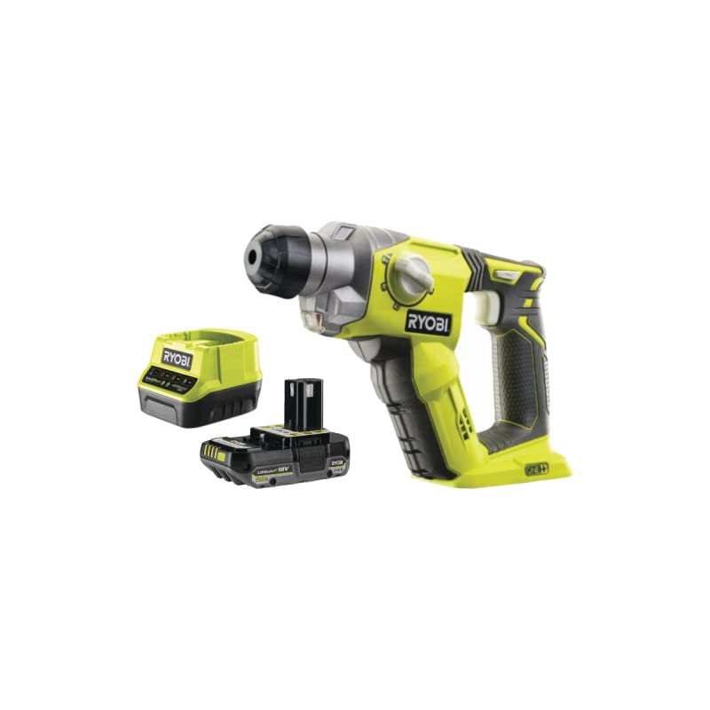 Pack RYOBI Marteau perforateur R18SDS-0-18V One+ - 1 Batterie 2.0Ah - 1 Chargeur rapide