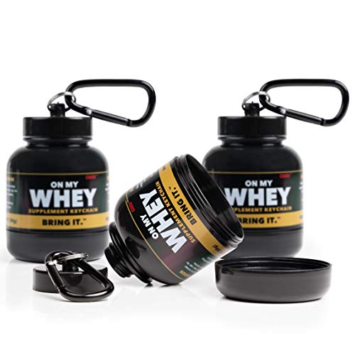 OnMyWhey - Portable Protein and Supplement Powder Funnel Keychain - Classic 3-Pack