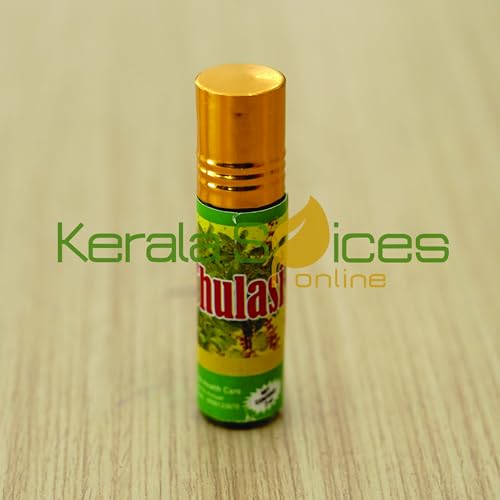 Image of Leaf in Life Essential oil Holy Basil Essential Oil, Thulasi Oil 7Ml, Bashpika Thulasi, Pure And Natural Pack Of 20