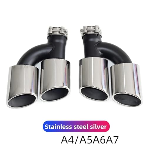 Double sortie d'échappement arrière noire compatible Audi A4 A5 S4 S5 S6