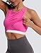 MathCat Womens Cross Back Workout Tank Tops-with Built in Bra, High Neck Athletic Yoga Gym Tank Tops Rosered