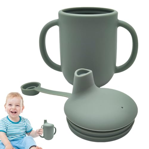 幼児用シッピーカップ、こぼれ防止シッピーカップ | トランジションカップ哺乳瓶,ハンドル付きシリコン哺乳瓶、150mlウォーターカップこぼれ防止、赤ちゃん用トレーニングカップ、食器洗い機/電子レンジ対応