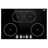 30 Inch Induction Cooktop 4 Burner with Bridge Element, 7800W Built-in Stove Top, Booster Function, 10 Power Levels, Timer & Child Safety Lock, Knob Control, 220-240V