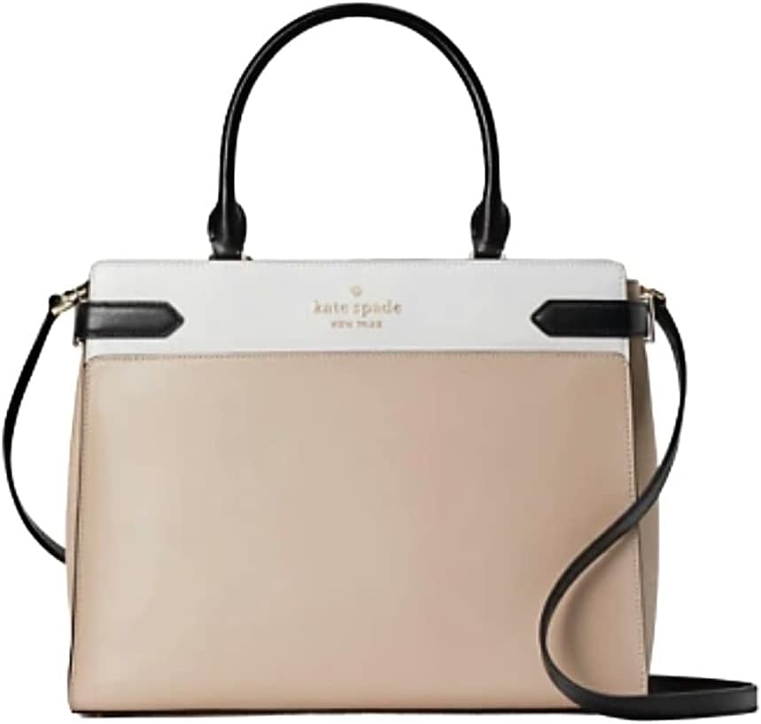 Kate Spade Staci Cameron Large Satchel Warm Beige Multi Colorblock Crossbody