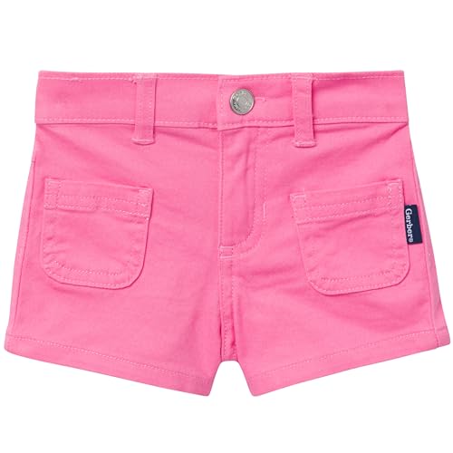 Gerber Baby Toddler Girls' Twill Shorts, Pink, 0-3 Months - image 1