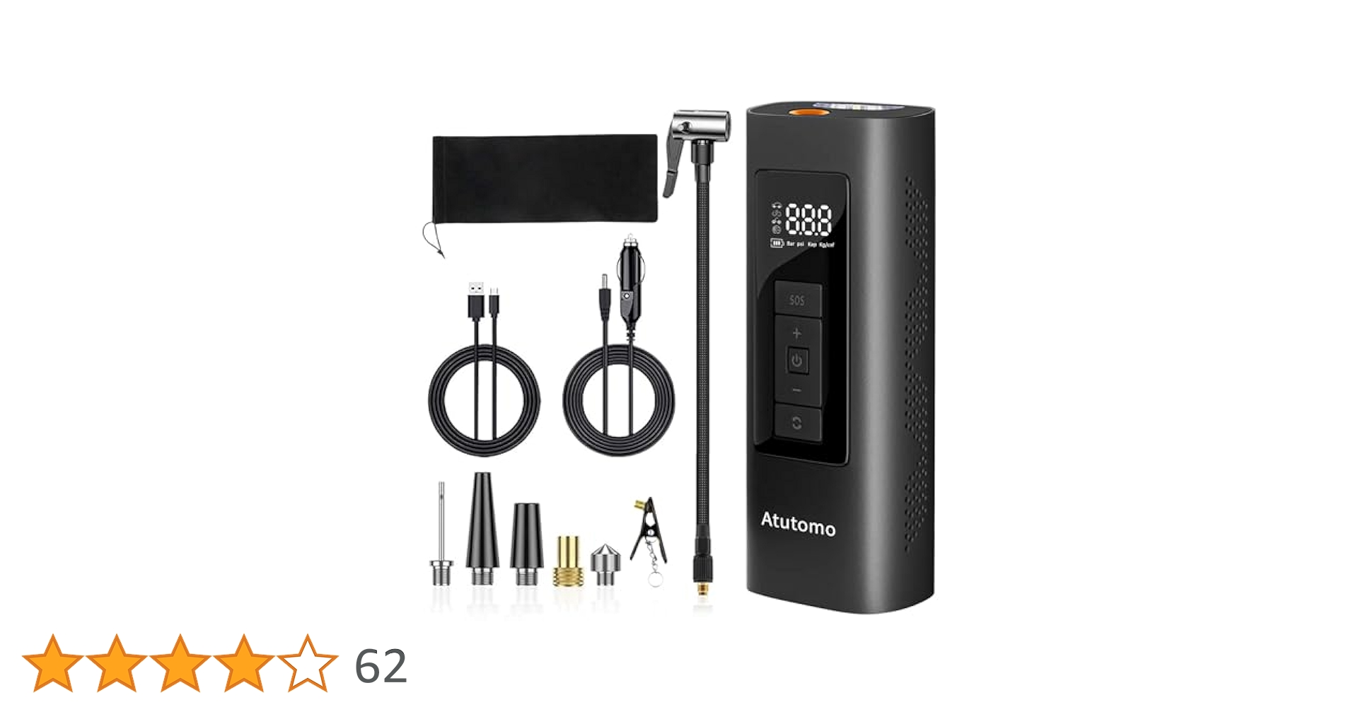 Amazon | Atutomo 電動空気入れ【 メーカー保証1年＆PSE認証済