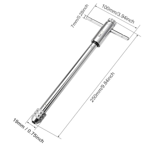 TA-VIGOR Adjustable T-Handle Ratchet Tap Wrench for Metric M3-M8, Reversible Ratchet Tap Holder Reamer Hand Tapping Tool - Image 2