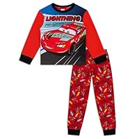 Disney Cars Lightning McQueen Boys Pyjamas | Kids Long Sleeve Cotton PJs | Official Cars Sleepwear Set | Ages 2-3 to 6-7 Years (4-5) Red