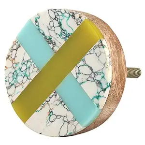 Indian-Shelf 2 Piece Multicolor Knobs -Wood Cupboard Knobs Handles - Vintage Pull Handle - 4.44 cm Drawer Pulls